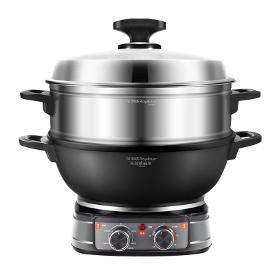 荣事达(Royalstar)电炒锅 家用铸铁多功能电热锅电铸铁锅炒锅多用途锅 电蒸锅可定时 RDG-ZH38TC6S单笼