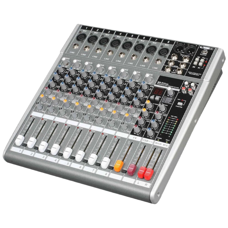 润普Runpu 国产化专业调音台舞台演出视频会议本地扩音48V幻象电源8路低噪模拟音台RP-MTY8008