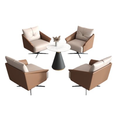 智叶舟接待洽谈沙发单人位*4+圆桌80套