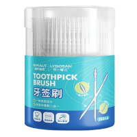 海氏海诺 300支装牙齿缝隙清洁牙签刷双头牙签刷口腔牙齿清洁一次性塑料牙缝刷