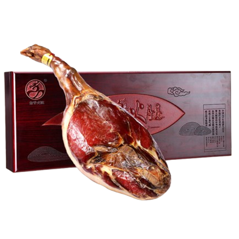 金华火腿整腿礼盒老字号全发酵腊味色泽鲜艳精品木盒款3.5kg