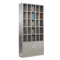 智叶舟不锈钢水杯柜25格90*25*180cm台