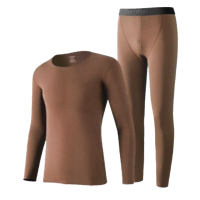 花花公子保暖内衣男士无痕抑菌舒适圆领胖加大码青年秋衣秋裤套装