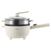 美的(Midea)电炒锅 电煮锅 电蒸锅 电火锅家用多功能一体电锅蒸煮炒菜 3.5L不沾一体电热锅 HGE2515配蒸笼