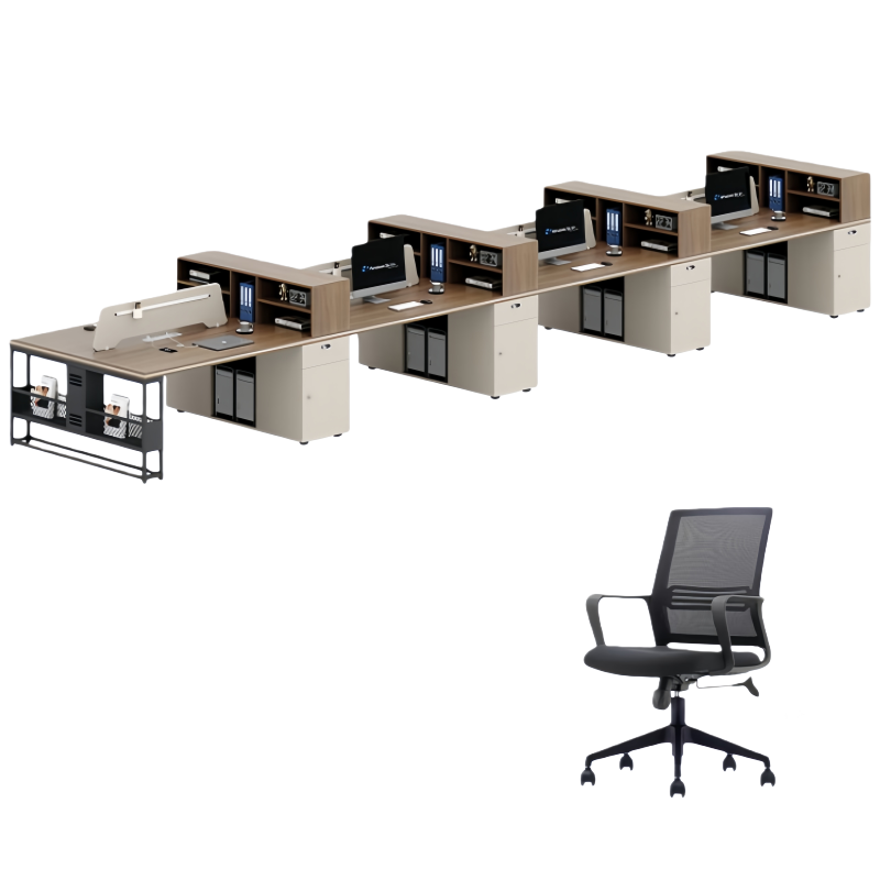 豫龙都 屏风办公桌 八人 套