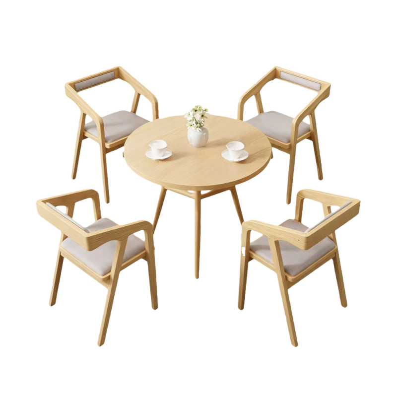 鑫龙都圆桌一桌四椅90cm套
