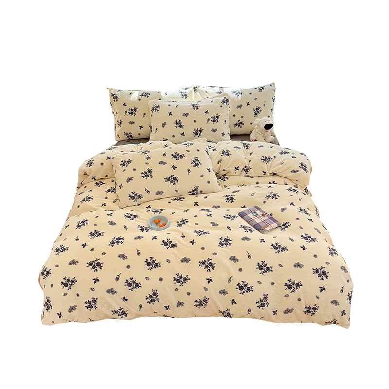 雅鹿 YLT2613印花牛奶绒四件套 爱心蝴蝶结/花汐/小熊心旅/星彩梦