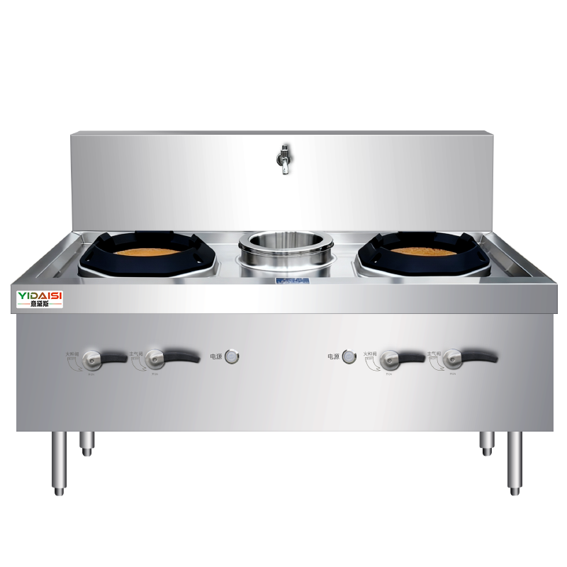 意黛斯 商用燃气大锅灶 猛火灶商用单位学校食堂电磁猛火大炒锅饭店酒店 双头单尾 YDS-YXCSW15T天然气