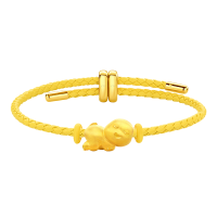 周大福 奶龙系列呼呼大睡足金黄金转运珠女男情侣配绳宝宝周岁 EOR1220