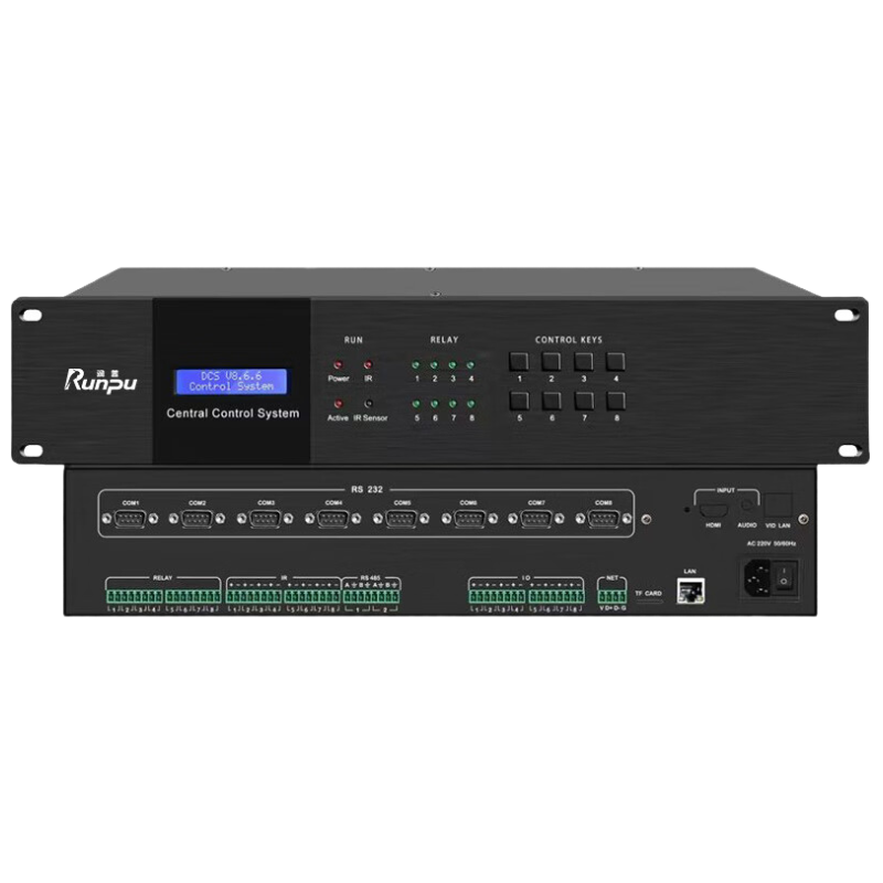 润普Runpu 会议音频视频国产化专业中控主机8路串口支持网络控制含编程RP-PCTRL28X