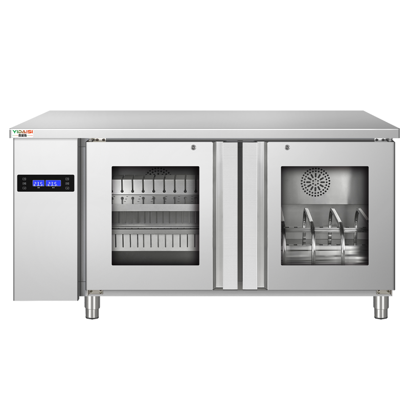 意黛斯 刀具砧板消毒柜商用厨房刀具菜墩紫外线热风循环多功能卧式消毒柜1.5米可视操作台YDS-RKZ380-D15A