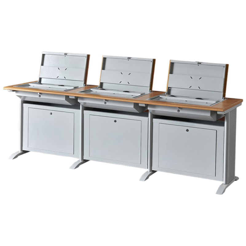 质凡豪华腿隐藏翻转电脑桌二人位/ZF-DZ021/1400*600*750