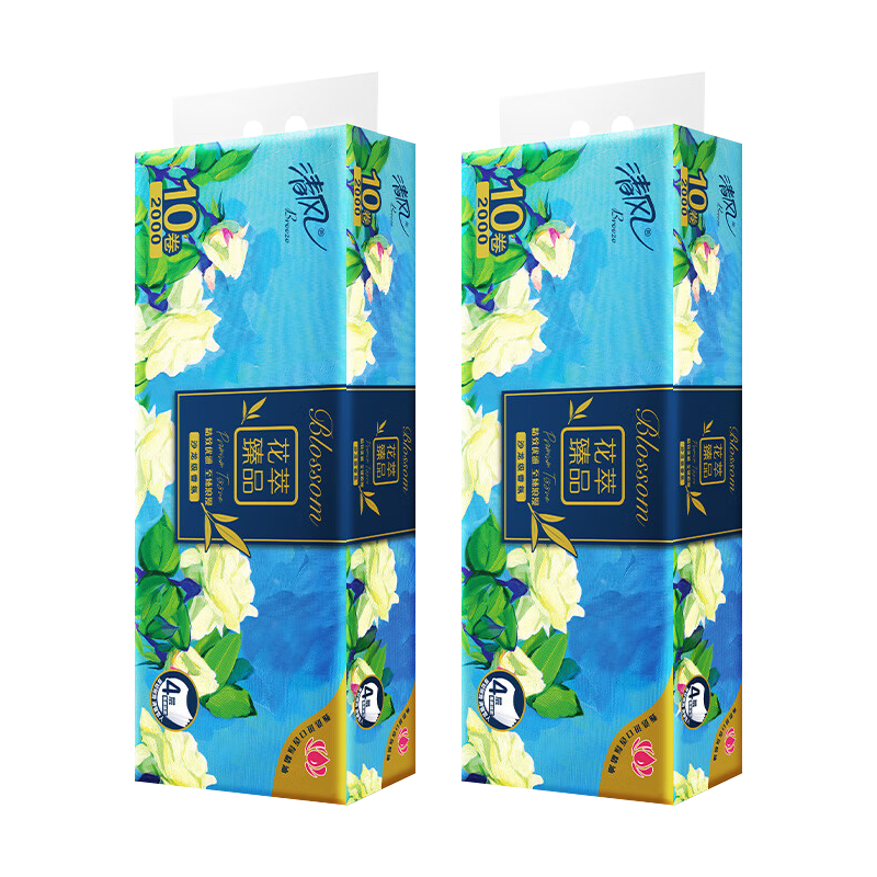 清风卷纸4层200g20卷花萃臻品细腻遇水易分散B20AGHC