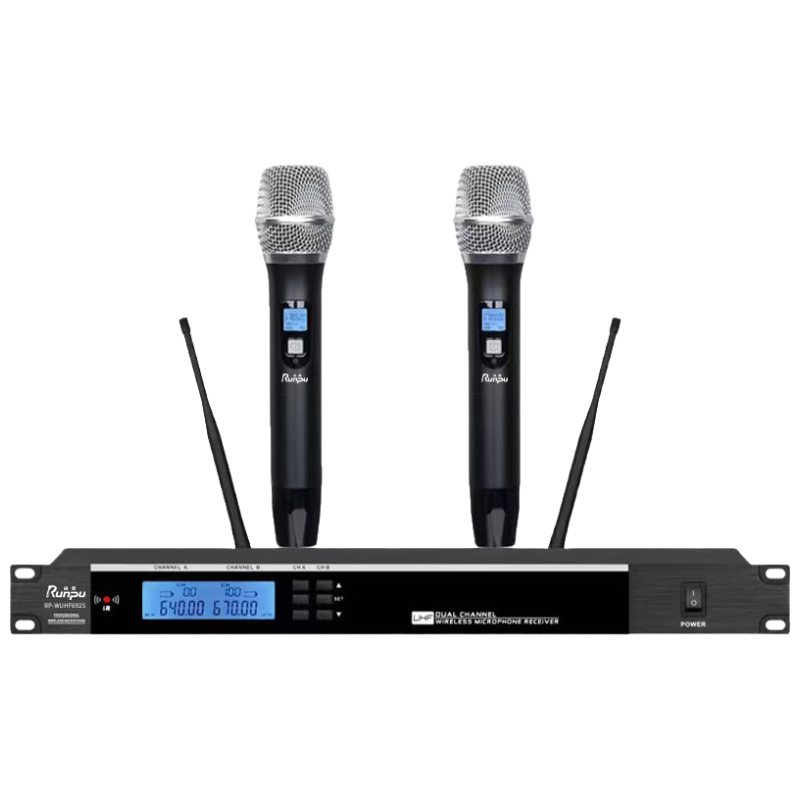 润普Runpu国产化专业会议话筒 红外线对频 无线一拖二手持式麦克风 RP-WUHF692S