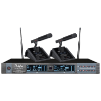 润普Runpu国产化专业会议话筒 无线一拖二短杆鹅颈式麦克风RP-WPL9902F