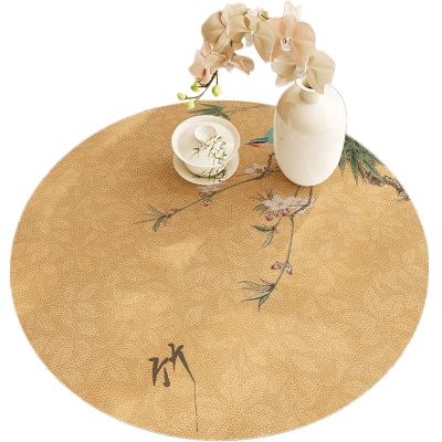 山之只 新中式防水防油隔热圆桌垫 40*40cm 张