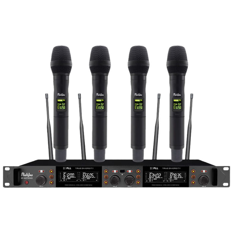 润普Runpu国产化 专业会议话筒 真分集 无线一拖四手持式麦克风RP-WZF9994S