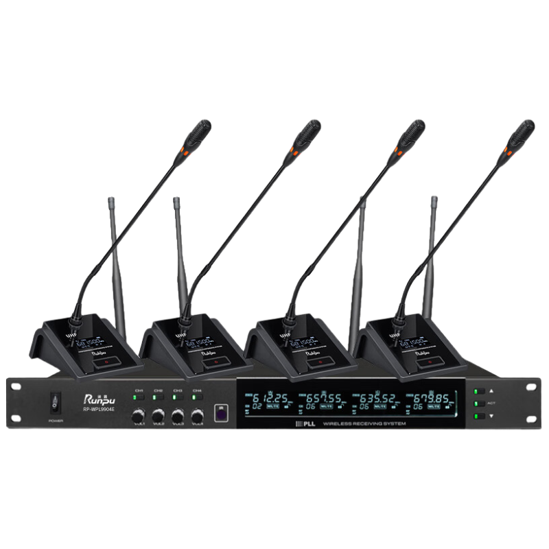 润普Runpu国产化专业会议话筒 无线一拖四鹅颈式麦克风RP-WPL9904E