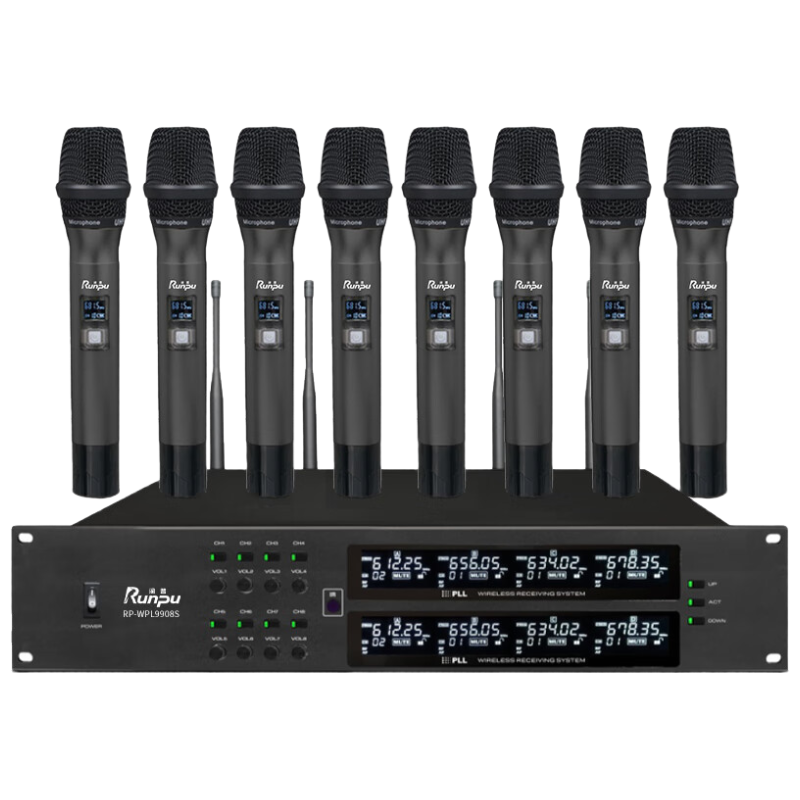 润普Runpu国产化 专业会议话筒 无线一拖八手持式麦克风RP-WPL9908S