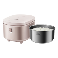 美的(Midea)电饭煲 4L无涂层电饭锅米汤分离沥米饭煲316L不锈钢3-8人多功能微压蒸饭锅MB-4E62LS