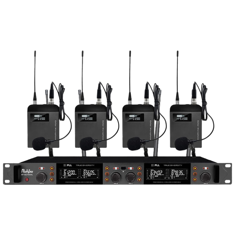 润普Runpu国产化 专业会议话筒 真分集 无线一拖四领夹式麦克风RP-WZF9994L