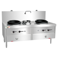 意黛斯 商用燃气大锅灶 猛火灶商用单位学校食堂电磁猛火大炒锅饭店酒店 双头单尾 YDS-3YNSW30/18T天然气