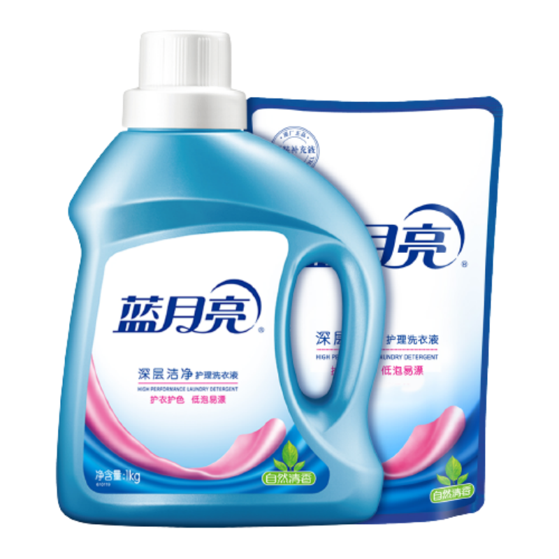 蓝月亮 洗衣洗护组合 薰衣草深层洁净洗衣液1kg*2+薰衣草柔顺剂2kg