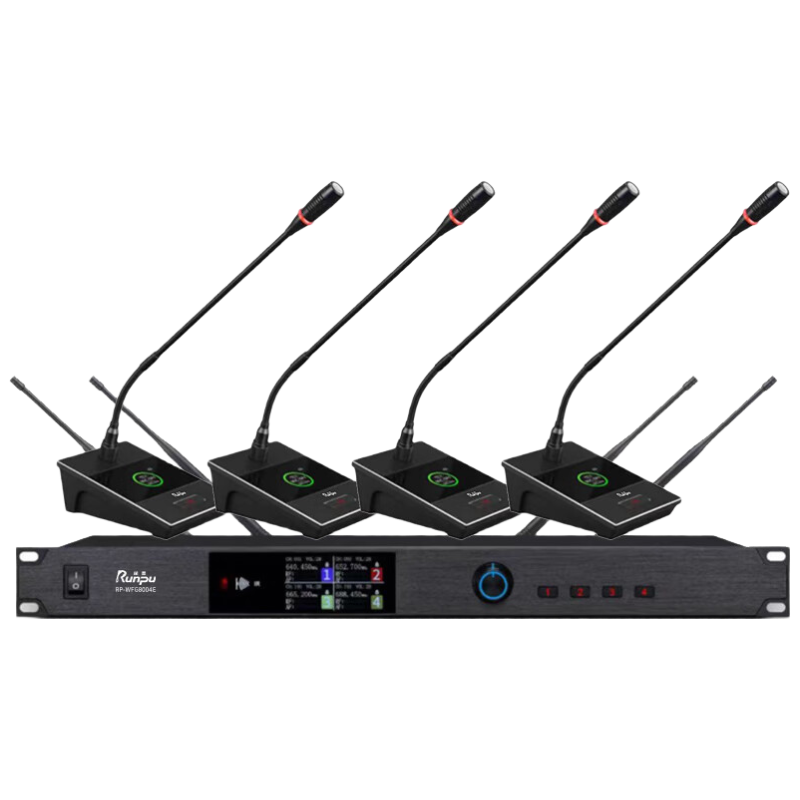 润普Runpu国产化 专业无线一拖四话筒 长杆软管麦克风RP-WFG8004E