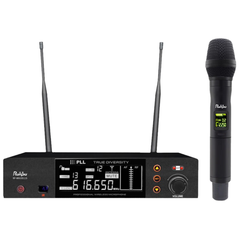 润普Runpu国产化 专业会议话筒 真分集 无线一拖一手持式麦克风RP-WXGS511S