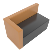 智叶舟休闲沙发双人位120*60*70cm张