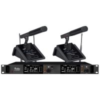 润普Runpu国产化 专业会议话筒 真分集 无线一拖二短杆鹅颈式麦克风RP-WZF9992F