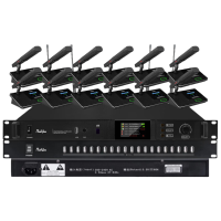 润普Runpu无线手拉手会议室话筒麦克风鹅颈话筒数字台式话筒方管无线鹅颈麦一拖十二RP-SW23-12