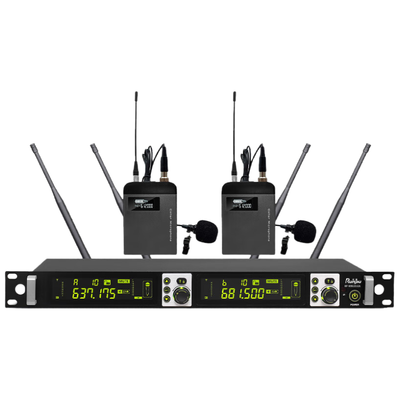 润普Runpu国产化 专业会议话筒 真分集 无线一拖二领夹式麦克风RP-WXGS512L