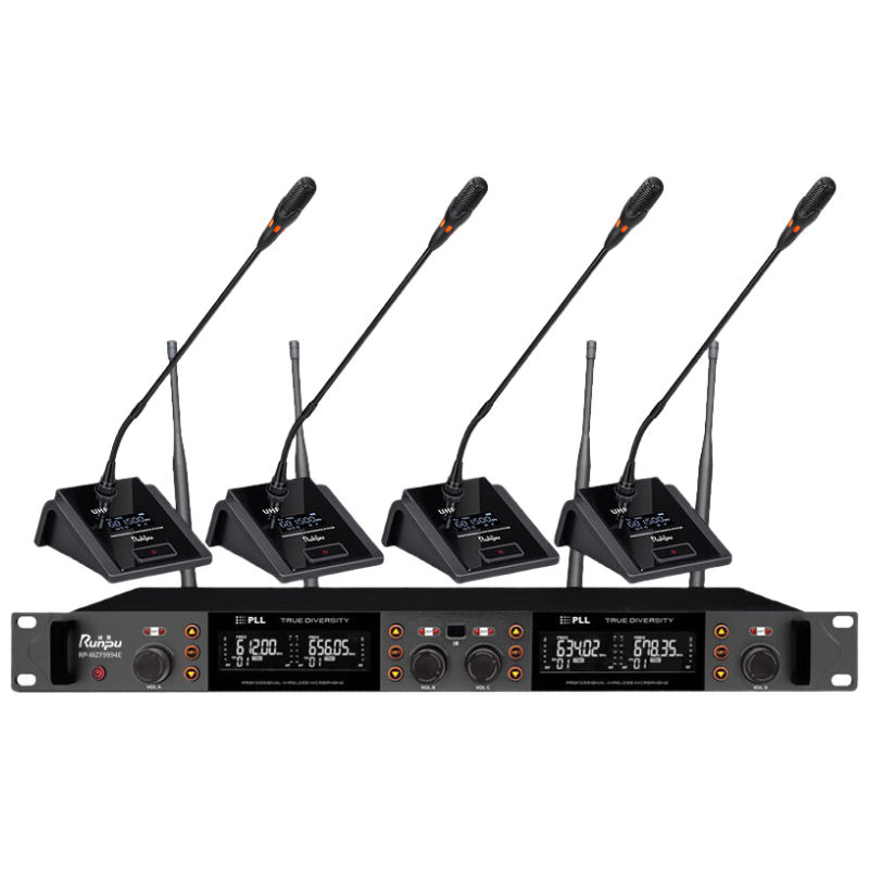 润普Runpu国产化 专业会议话筒 真分集 无线一拖四鹅颈式麦克风RP-WZF9994E