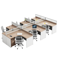 伟樽屏风办公桌六人位带柜椅420*240*110cm套