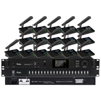 润普Runpu无线手拉手会议室话筒麦克风鹅颈话筒数字台式话筒方管无线鹅颈麦一拖十六RP-SW23-16