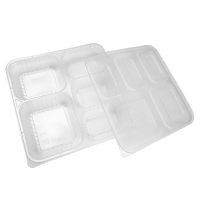 妙简乐 一次性五格餐盒 235x235x48mm 个