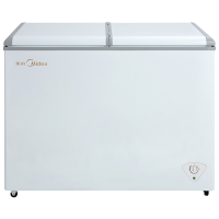 美的(Midea)271升 双温展示柜家用囤货冰柜 大容量冷藏冷冻冷柜 可移动双门玻璃卧式保鲜冰箱BCD-271VMQ