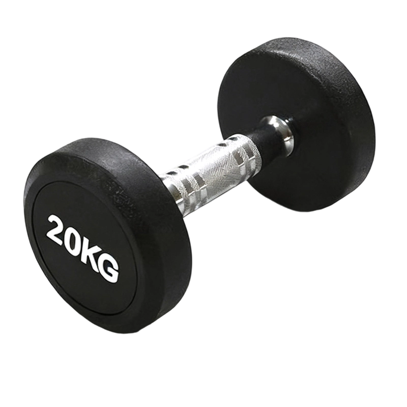 革康 GK-JSQC8083 圆头包胶哑铃白字男士健身锻炼家用举重器材商用铸铁包胶哑铃20GK对