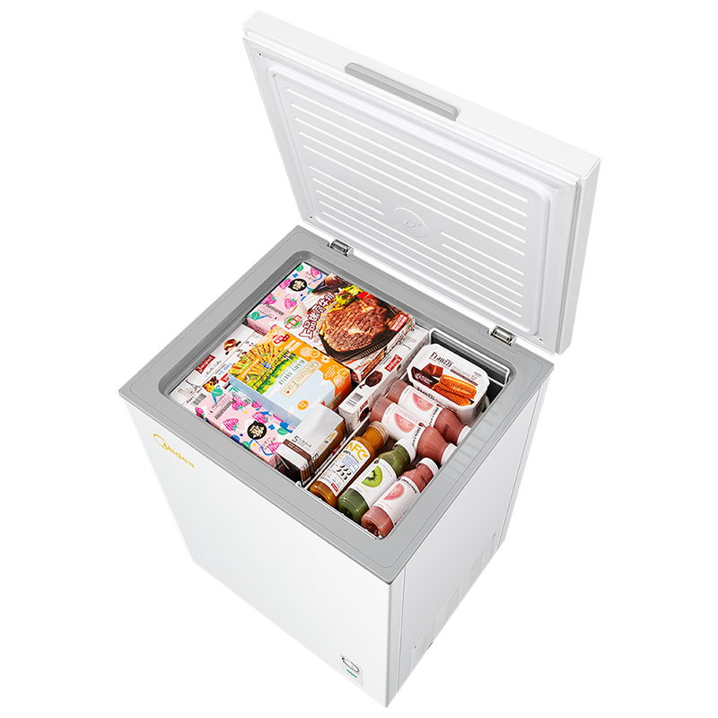 美的143升顶开门卧式冷柜 冷藏冷冻转换 节能单温小型冰柜家用冰柜 BD/BC-143KMD(E)