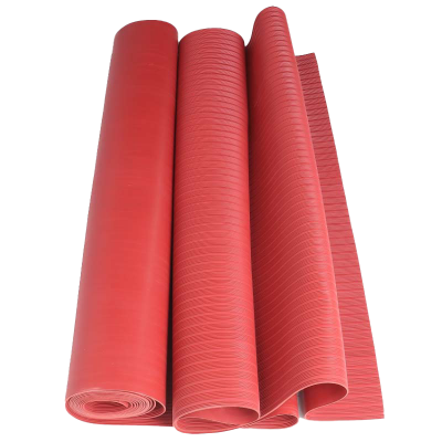 典虎 高压绝缘垫 红色条纹5mm*1m*10m 卷