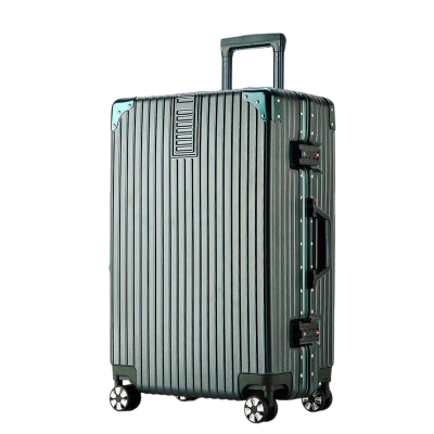 忠将仕 多功能铝框拉杆箱密码箱万向轮行李箱 绿色24英寸 ZJS-A249S-618LK-24