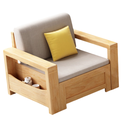 烁恒沙发实木沙发单人位张