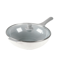 苏宁宜品陶瓷炒锅C33560100 32cm有盖通用炉灶不易粘健康烹饪