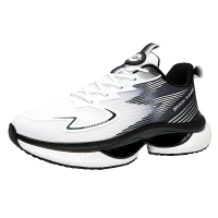 La Chessiers春秋季2025新款男鞋网面透气情侣款爆米花运动休闲鞋防滑耐磨韩版跑步鞋