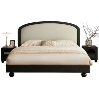 全友家居 床 双人床法式皮艺软包主卧室双人大床家用