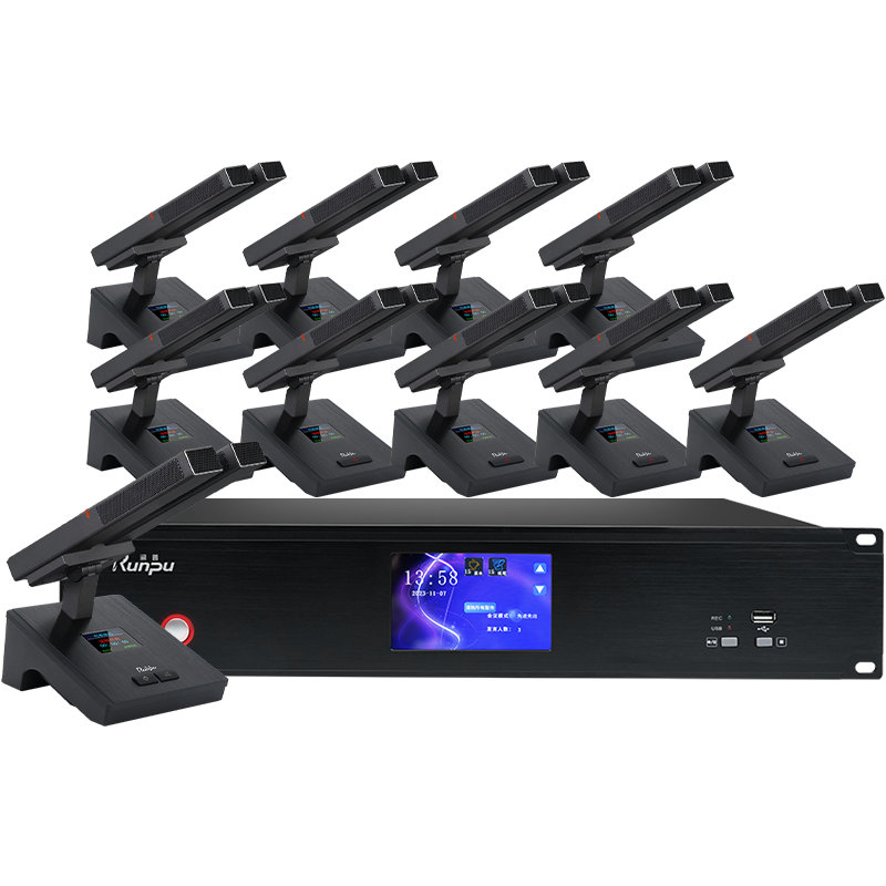 润普Runpu 国产化会议音频系统 RP-YS6600S(1+10)专业数字有线手拉手会议话筒一拖十双杆麦克风