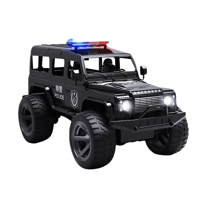 双鹰大号路虎卫士警车遥控汽车越野电动声光大脚模型男孩玩具1663