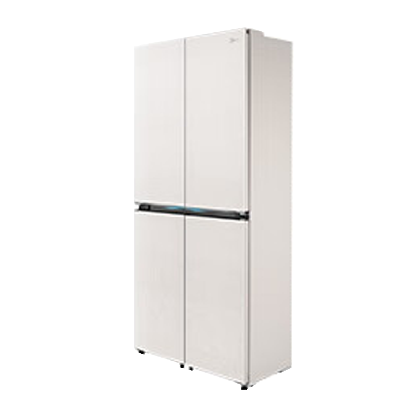 美的45cm超薄嵌入餐边柜家用客厅冰箱左餐右厨大容量底部散热十字四开门冰箱 BCD-427WUSGPZM 月光米