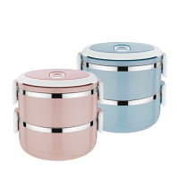 苏宁宜品双层保温饭盒OD-00792 304不锈钢便当盒1.1L-1.5L时尚便携健康午餐盒